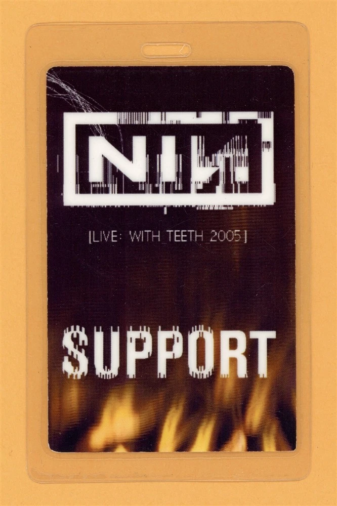Nine Inch Nails 2005 With Teeth Tour Support Laminated Backstage Pass