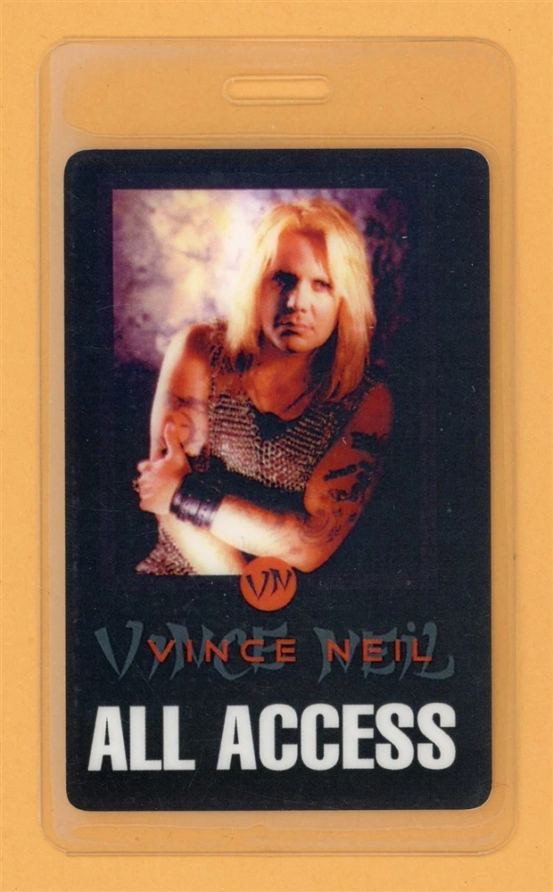 Vince Neil 1995 Motley Crue Carved in Stone Tour AA Laminated Backstage Pass