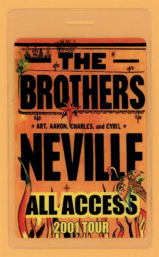 Neville Brothers 2001 Tour AA Laminated Backstage Pass