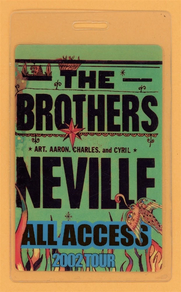 Neville Brothers 2002 Tour AA Laminated Backstage Pass
