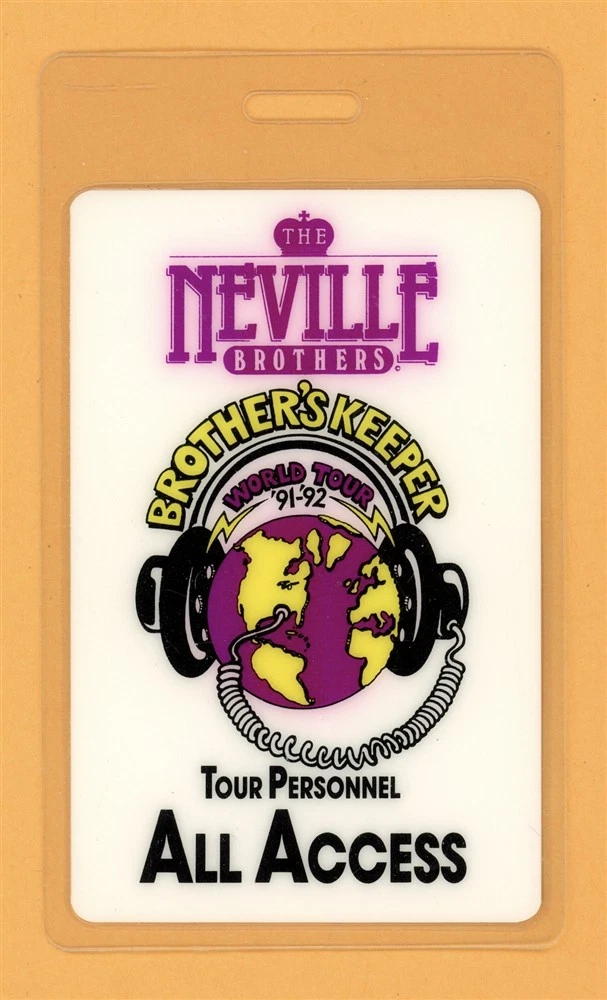 Neville Brothers 1991 Brothers Keeper Tour AA Laminated Backstage Pass