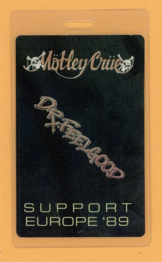 Motley Crue 1989 Dr. Feelgood Tour Support Laminated Backstage Pass