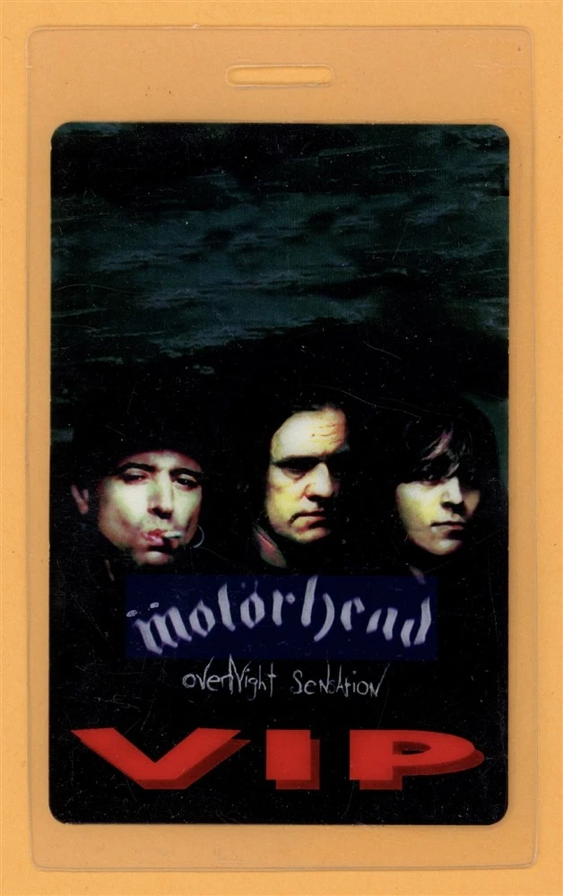 Motorhead 1996 Overnight Sensation Tour VIP Laminated Backstage Pass