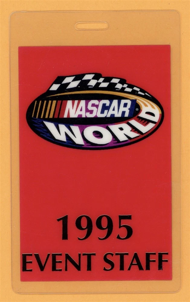 Nascar World 1995 Tour Event Staff Laminated Backstage Pass