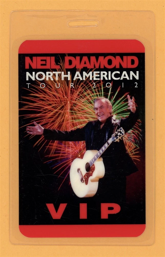 Neil Diamond 2012 North American Tour VIP Laminated Backstage Pass