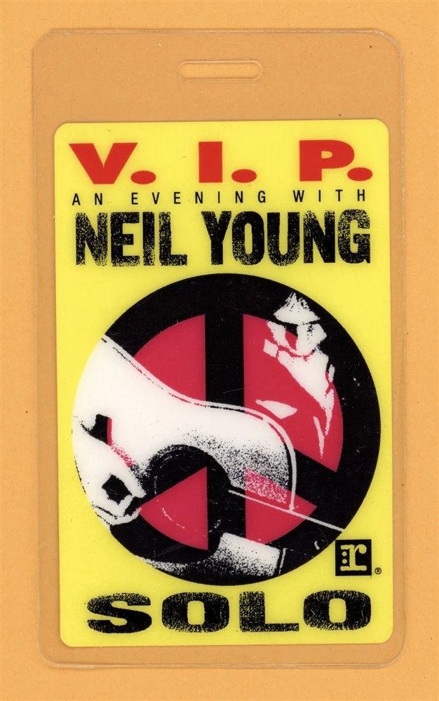 Neil Young Solo Tour VIP Laminated Backstage Pass