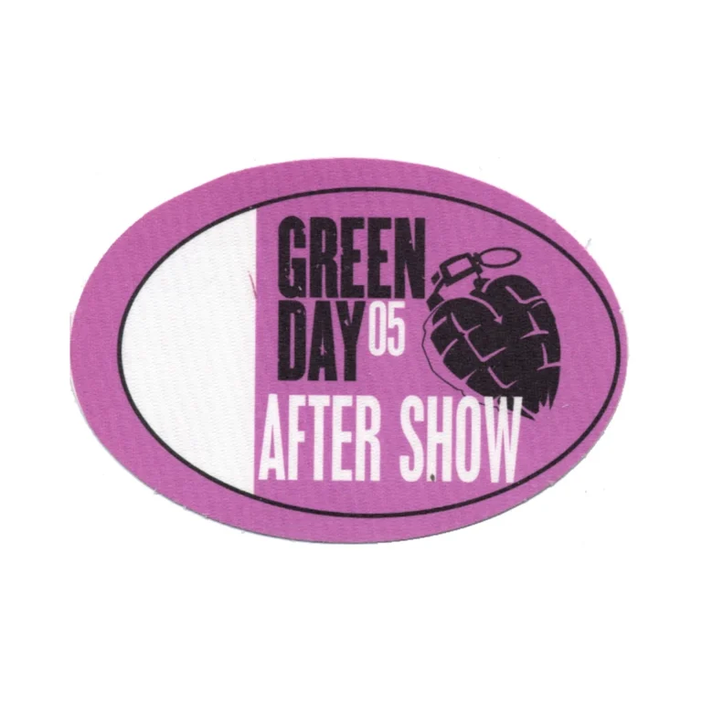 Green Day 2005 American Idiot Concert Tour After Show Backstage Pass