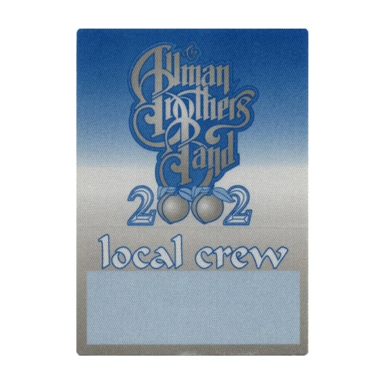 Allman Brothers 2002 Concert Tour Local Crew Backstage Pass
