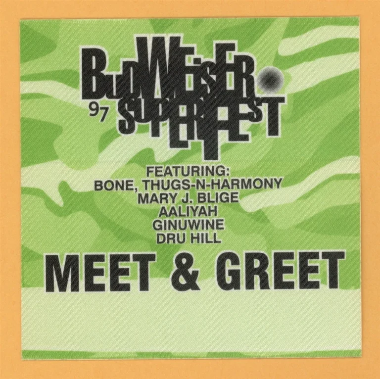 Bone Thungs N Harmony 1997 Concert Tour MEET & GREET Backstage Pass