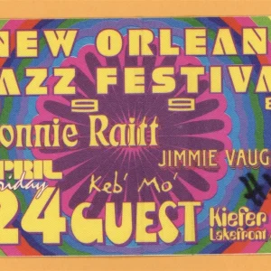 Bonnie Raitt 1998 Jimmie Vaughan Concert Tour GUEST Backstage Pass