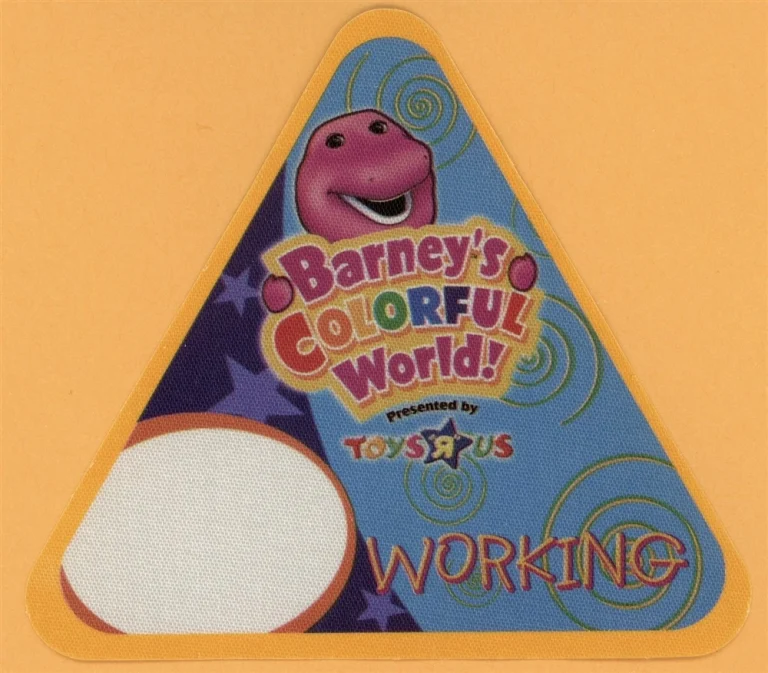 Barney's Colorful World 2004 Concert Tour WORKING Backstage Pass