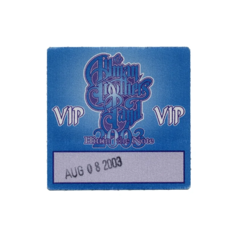 Allman Brothers 2003 Hittin' the Note Concert Tour VIP Backstage Pass