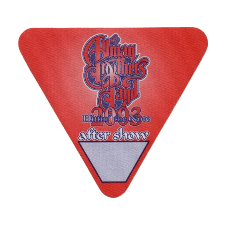 Allman Brothers 2003 Hittin' the Note Concert Tour After Show Backstage Pass