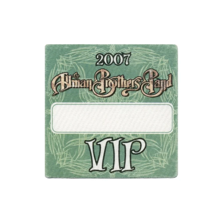 Allman Brothers 2007 Concert Tour VIP Backstage Pass