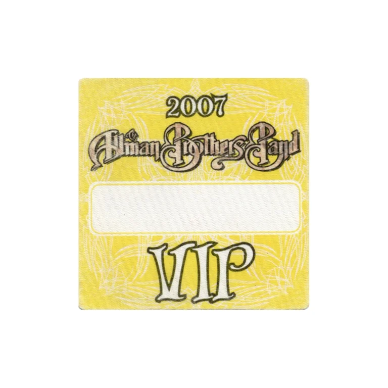 Allman Brothers 2007 Concert Tour VIP Backstage Pass