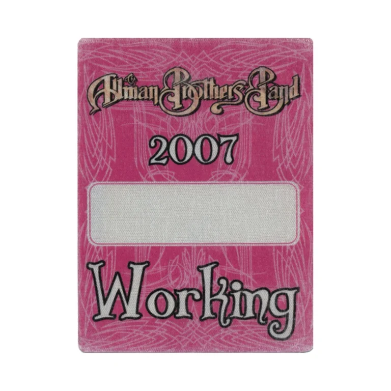 Allman Brothers 2007 Concert Tour Working Backstage Pass