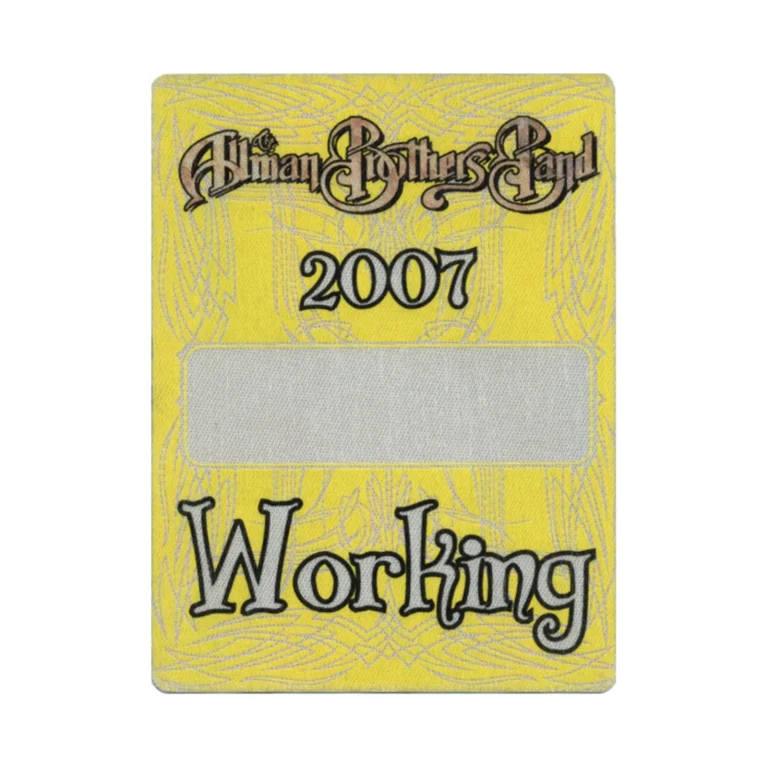 Allman Brothers 2007 Concert Tour Working Backstage Pass