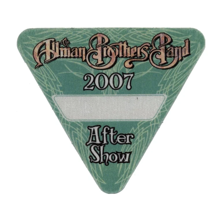Allman Brothers 2007 Concert Tour After Show Backstage Pass