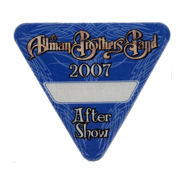 Allman Brothers 2007 Concert Tour After Show Backstage Pass