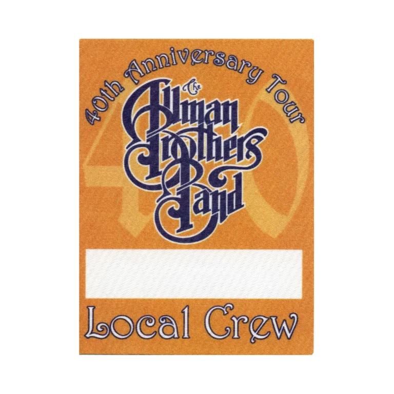 Allman Brothers 2009 40th Anniversary Concert Tour Local Crew Backstage Pass
