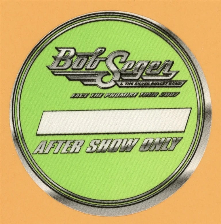 Bob Seger 2007 Face the Promise Concert Tour After Show Backstage Pass