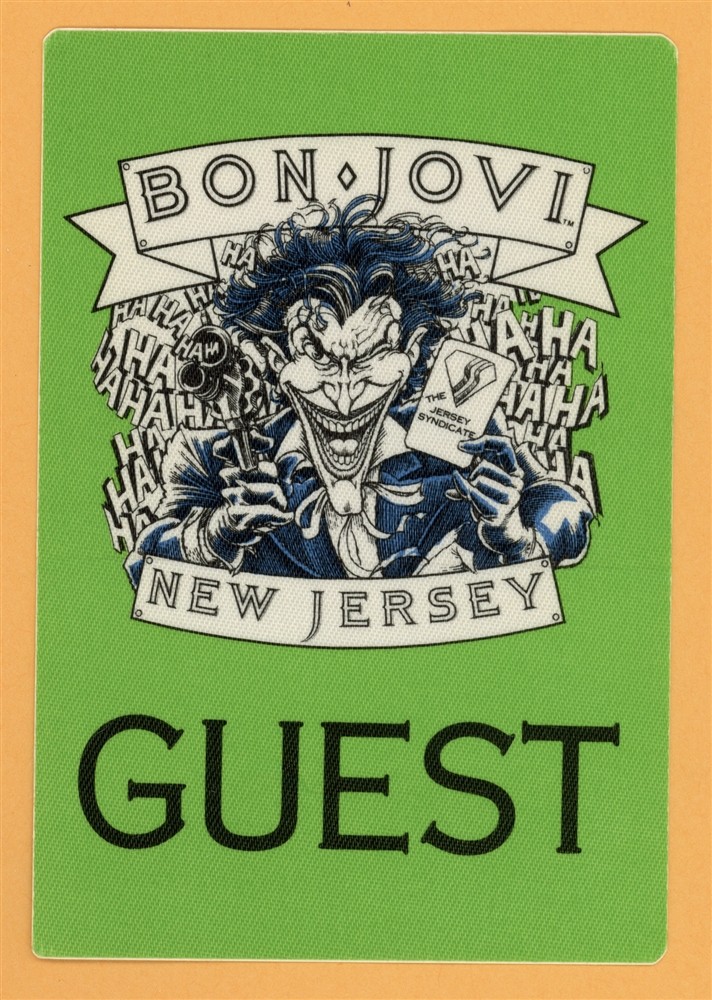 Bon Jovi 1988 New Jersey Concert Tour Guest Backstage Pass