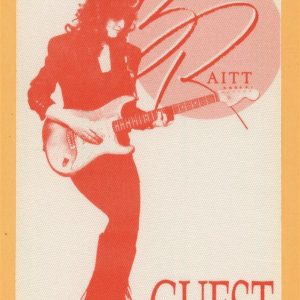 Bonnie Raitt 1989 Nick of Time Concert Tour GUEST Backstage Pass