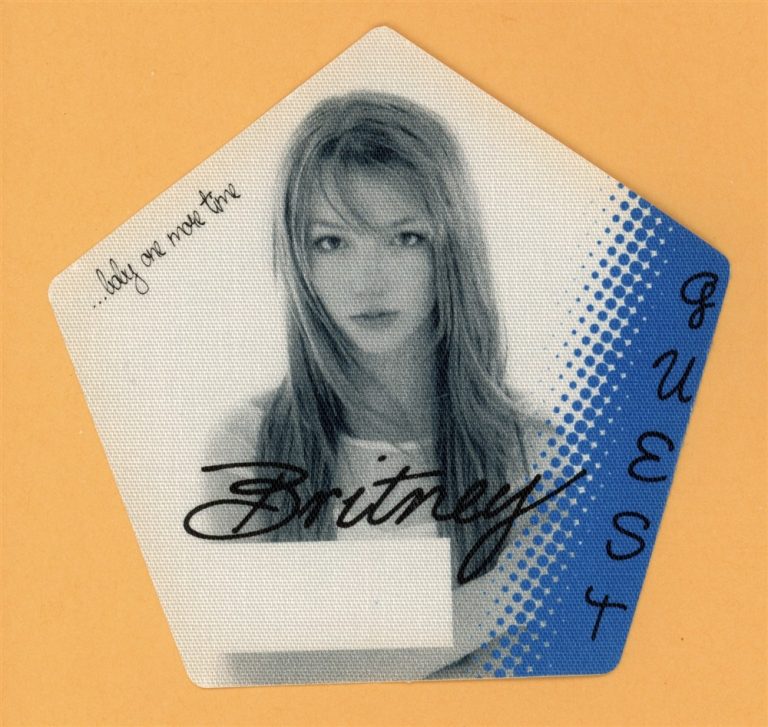 Britney Spears 1999 Baby One More Time Concert Tour Guest Backstage Pass
