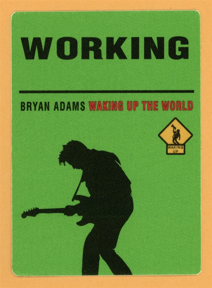 Bryan Adams 1991 Waking up the World Concert Tour Working Backstage Pass