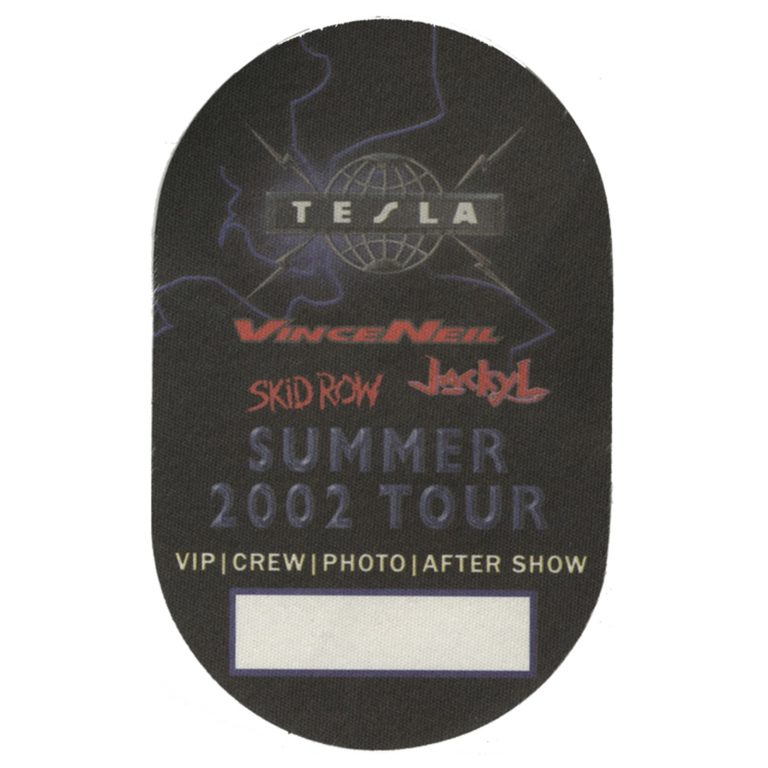 Tesla 2002 Concert Tour w/ Vince Neil, Skid Row & Jackyl VIP Backstage Pass