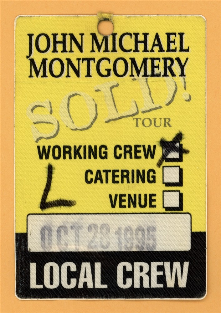 John Michael Montgomery 1995 Concert Tour CREW Backstage Pass