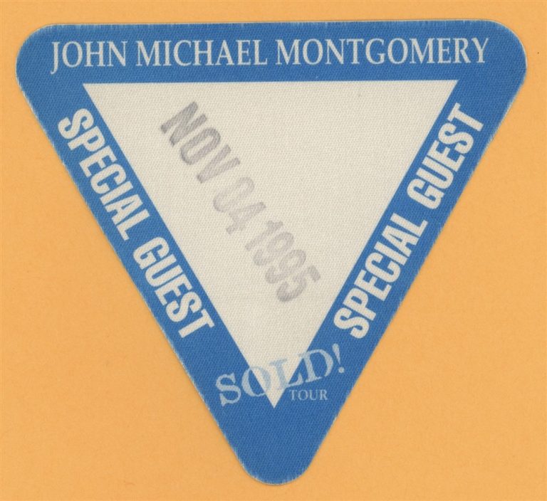 John Michael Montgomery 1995 Concert Tour GUEST Backstage Pass