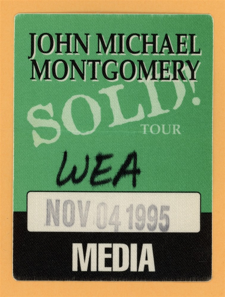 John Michael Montgomery 1995 Concert Tour MEDIA Backstage Pass