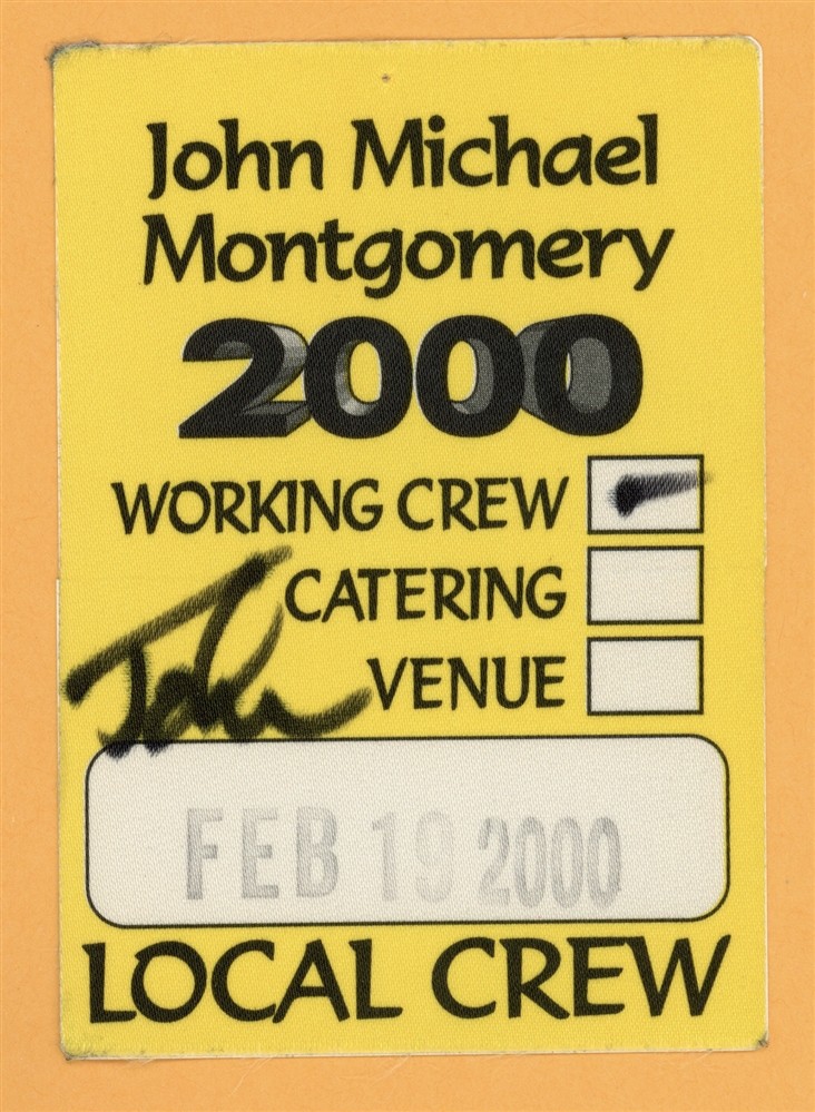 John Michael Montgomery 2000 Concert Tour CREW Backstage Pass