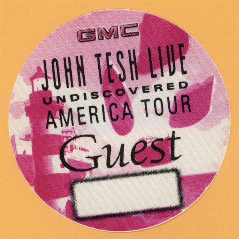 John Tesh 1996 Undiscovered Concert Tour GUEST Backstage Pass - NBA on NBC