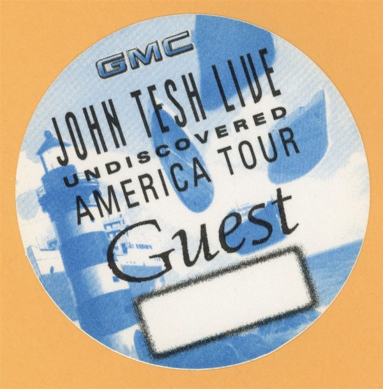 John Tesh 1996 Undiscovered Concert Tour GUEST Backstage Pass - NBA on NBC