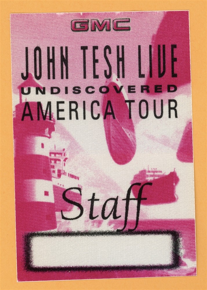 John Tesh 1996 Undiscovered Concert Tour STAFF Backstage Pass - NBA on NBC