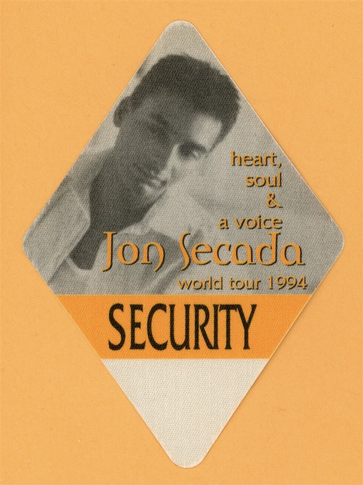 Jon Secada 1994 Concert Tour SECURITY Backstage Pass