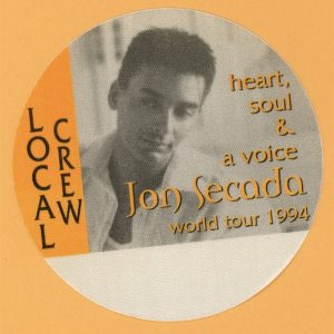 Jon Secada 1994 Heart, Soul & Voice Concert Tour CREW Backstage Pass