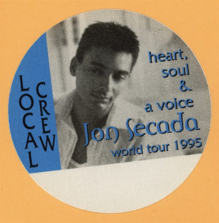 Jon Secada 1995 Heart, Soul & Voice Concert Tour CREW Backstage Pass