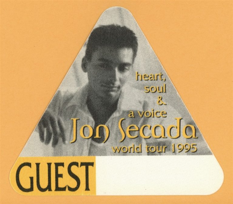 Jon Secada 1995 Heart, Soul & Voice Concert Tour GUEST Backstage Pass