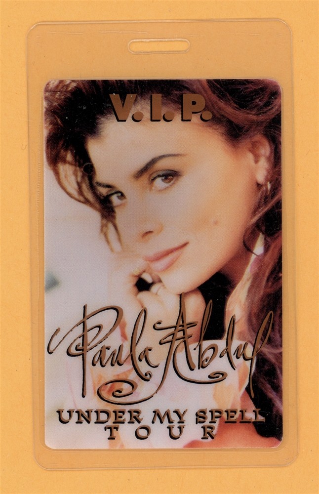 Paula Abdul 1993 Under My Spell Tour VIP Laminated Backstage Pass