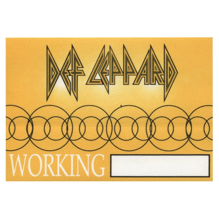 Def Leppard 1999 Euphoria Concert Tour Working Crew Backstage Pass