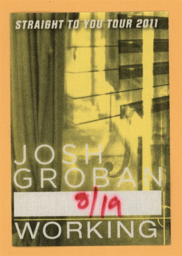 Josh Groban 2011 Straight To You Concert Tour WORKING Backstage Pass