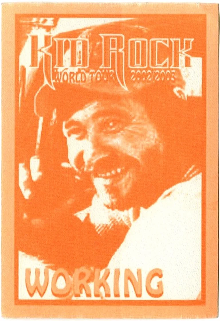 Kid Rock 2002 Cocky Concert Tour Working Crew Backstage Pass