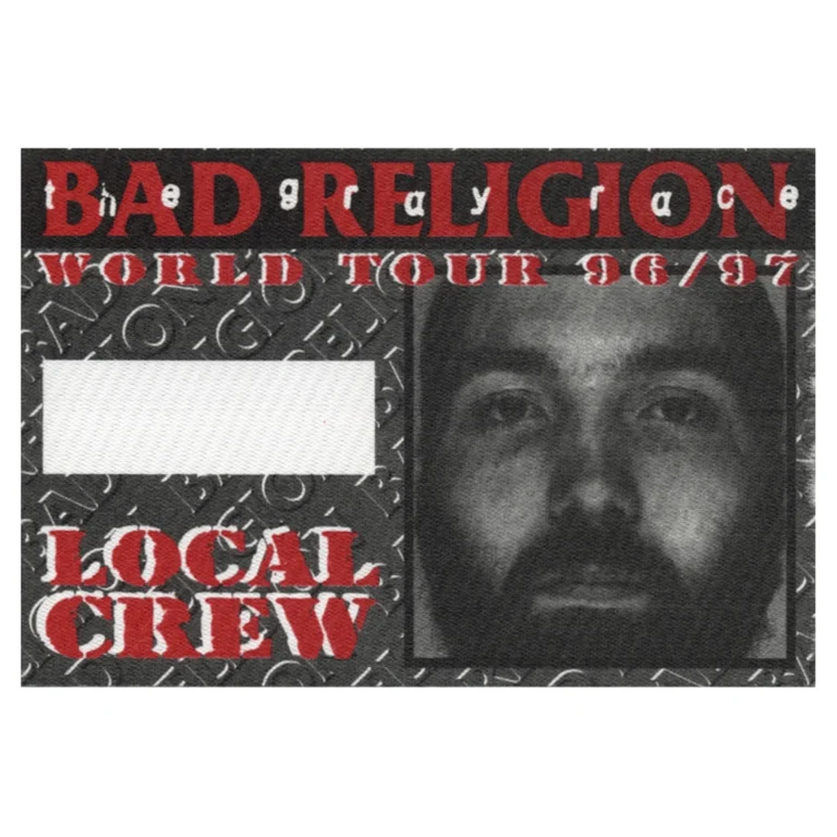 Bad Religion 1996 The Gray Race Concert Tour Local Crew Backstage Pass