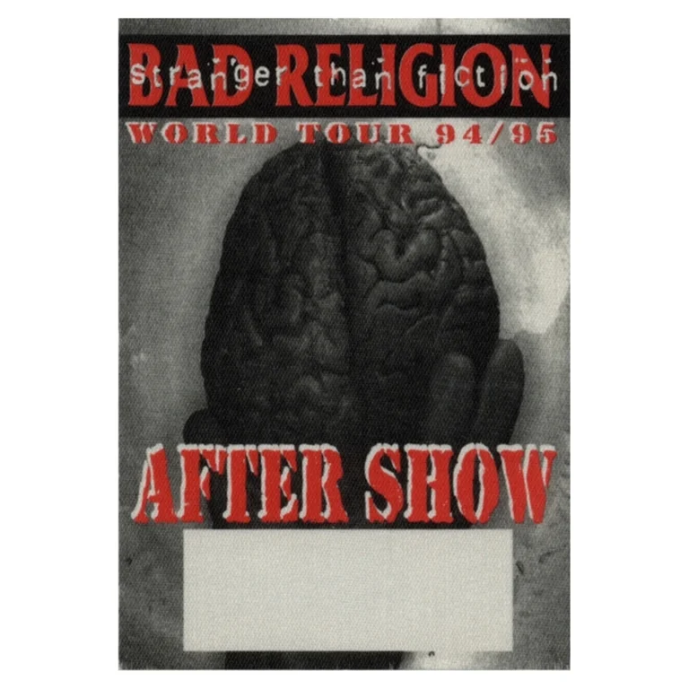 Bad Religion 1994 Stranger Than Fiction Concert Tour After Show Backstage Pass