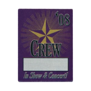 Bob Dylan 2008 Concert Tour Crew Backstage Pass