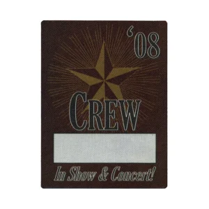 Bob Dylan 2008 Concert Tour Crew Backstage Pass