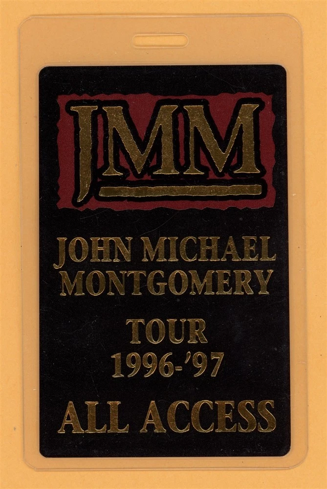 John Michael Montgomery 1996 Tour All Access Laminated Backstage Pass